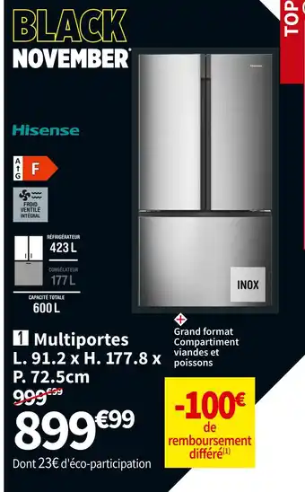 Conforama Hisense réf. multiportes fmn551asf offre
