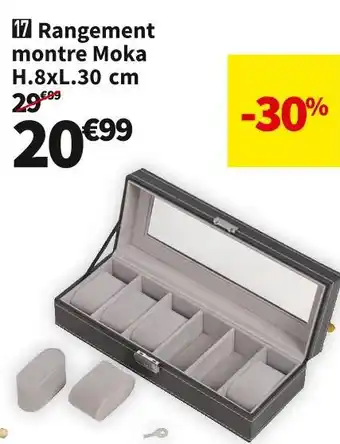Rangement montre moka h.8xl.30 cm