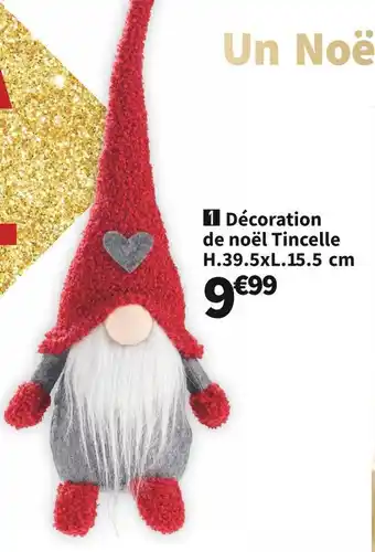 Décoration de noël tincelle h.39.5xl.15.5 cm tincelle