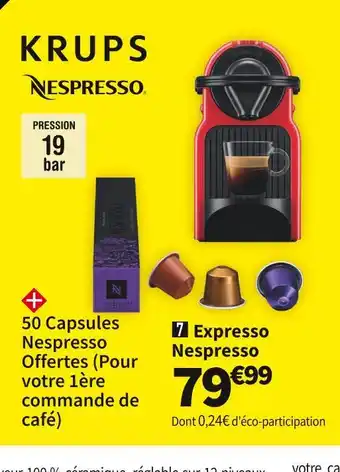 Conforama Krups expresso portionnée nespresso yy1531fd offre