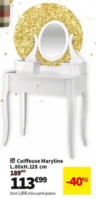Conforama Coiffeuse marilyne l.80xh.128xp.40 cm offre
