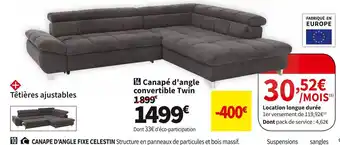 Conforama Canape d'angle convertible twin offre