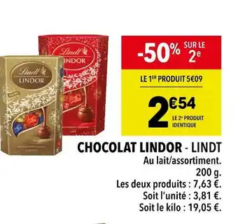 Supeco Lindt chocolat lindor offre