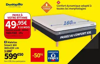 Conforama Dunlopillo matelas mousse smart 100 offre