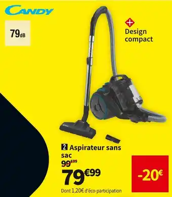 Conforama Candy aspirateur sans sac caf34hm offre