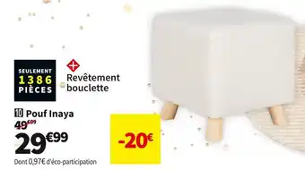 Conforama Pouf blanc inaya offre