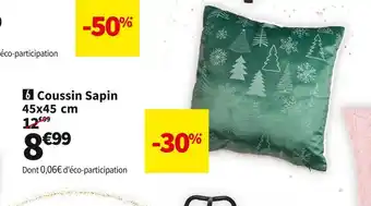 Conforama Coussin sapin 45x45 cm offre