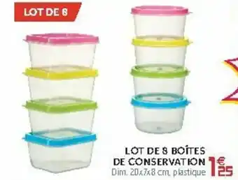 Gifi Lot de 8 boîtes de conservation offre