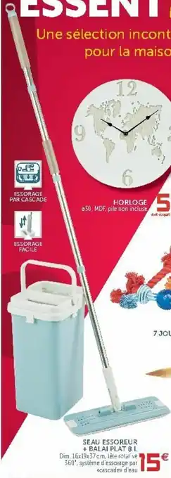 Gifi Seau essoreur + balai plat offre