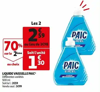 Auchan Liquide Vaisselle Paic offre