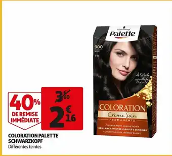 Auchan Coloration Palette Schwarzkopf offre