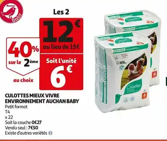 Auchan Culottes Mieux Vivre offre