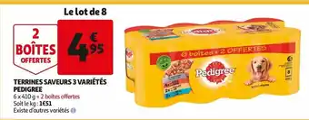 Auchan Terrines Saveurs 3 Variétés Pedigree offre