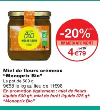 Monoprix Miel De Fleurs Crémeux offre