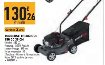 Brico Cash Tondeuse Thermique 150 CC 39 CM offre