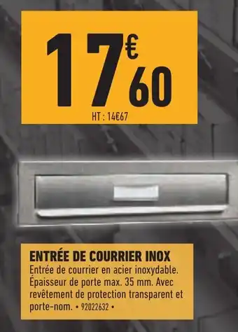 Brico Cash Entrée De Courrier Inox offre
