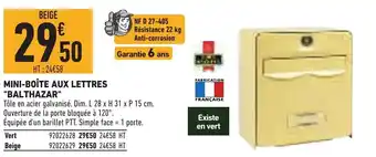 Brico Cash Mini-Boîte Aux Lettres "Balthazar" offre