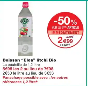 Monoprix Boisson Eloa Litchi Bio offre