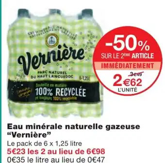 Monoprix Eau Minérale Naturelle Gazeuse Vernière offre