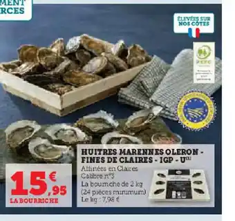 HUITRES MARENNES OLERON - FINES DE CLAIRES - IGP
