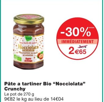 Monoprix Pâte à tartiner Bio offre