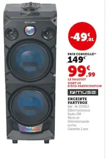 Hyper U Enceinte partybox offre