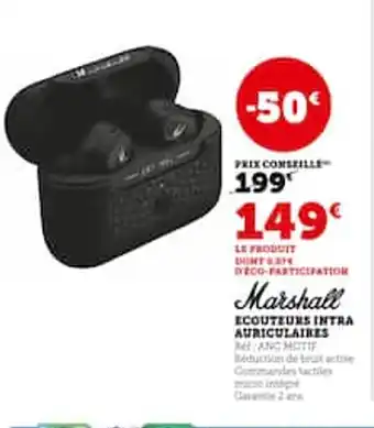 Hyper U ECOUTEURS INTRA AURICULAIRES offre