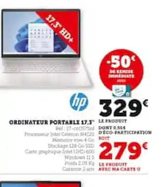 Hyper U Ordinateur portable offre