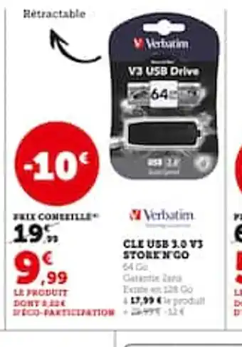 Hyper U Cle usb 3.0 v3 offre