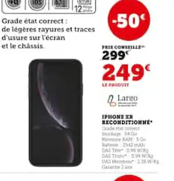 Hyper U Iphone XR reconditionne offre