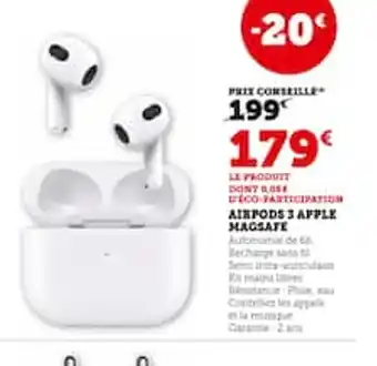 Hyper U Airpods 3 apple magsafe offre