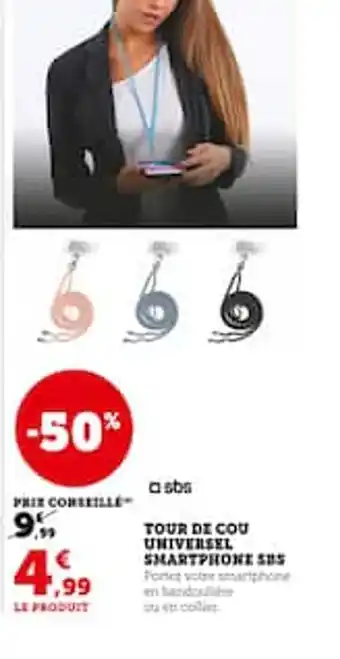 Hyper U Tour de cou universel smartphone offre