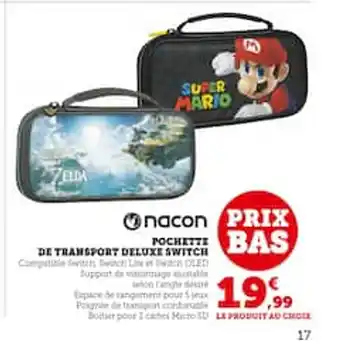 Hyper U POCHETTE de Transport deluxe switch offre