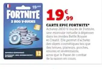 Carte epic fortnite