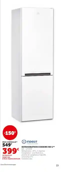 Indesit refrigerateur combine