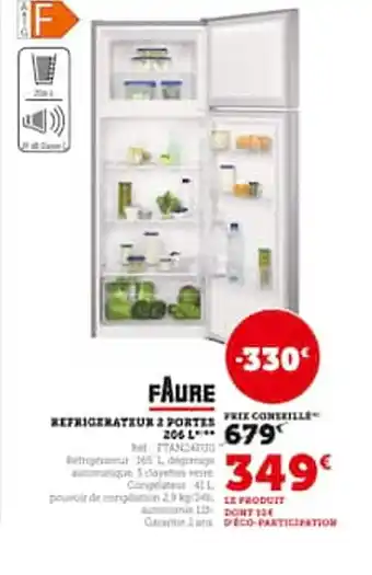 Hyper U REFRIGERATEUR 2 PORTES offre