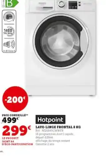 Hyper U Lave linge frontal offre