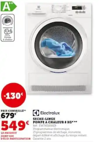 Hyper U Electrolux seche linge pompe a chaleur offre
