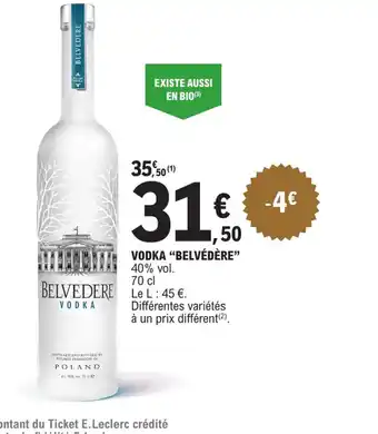 E.Leclerc VODKA "BELVÉDÈRE offre
