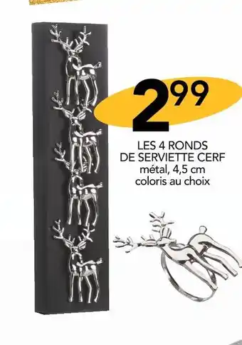 Stokomani Les 4 ronds de serviette cerf offre