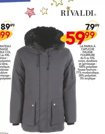 Stokomani Rivaldi la parka à capuche fausse fourrure offre