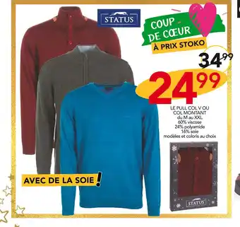 Stokomani Status le pull col v ou col montant offre