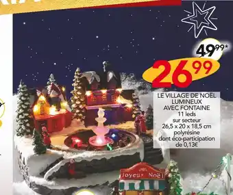 Stokomani Le village de noël lumineux avec fontaine offre