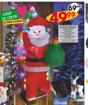 Stokomani La déco gonflable père noël grimpeur sur échelle offre