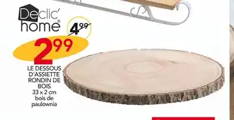 Stokomani Declic'home le dessous d'assiette rondin de bois offre