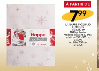 Stokomani Table en fête la nappe jacquard flocons offre
