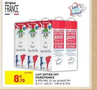 Intermarché Hyper LAIT ENTIER UHT FAIREFRANCE offre