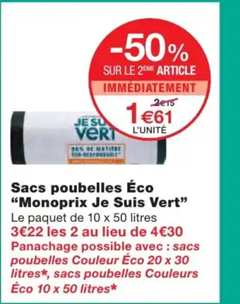 Monoprix Sacs poubelles Éco offre