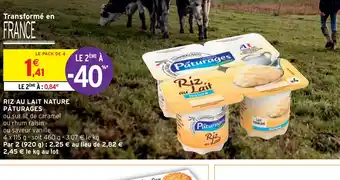 Intermarché Hyper RIZ AU LAIT NATURE PÂTURAGES offre