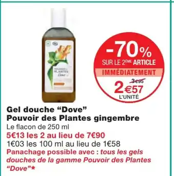 Monoprix Gel douche "Dove" offre